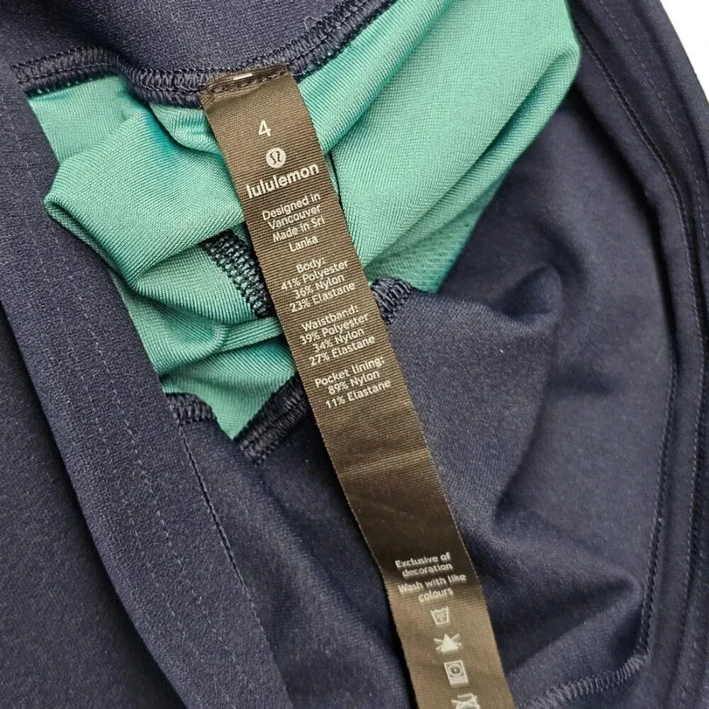 Lululemon x Roksanda My Element Tight True Navy Arctic  Blue Size 4 High Rise - Picture 4 of 9